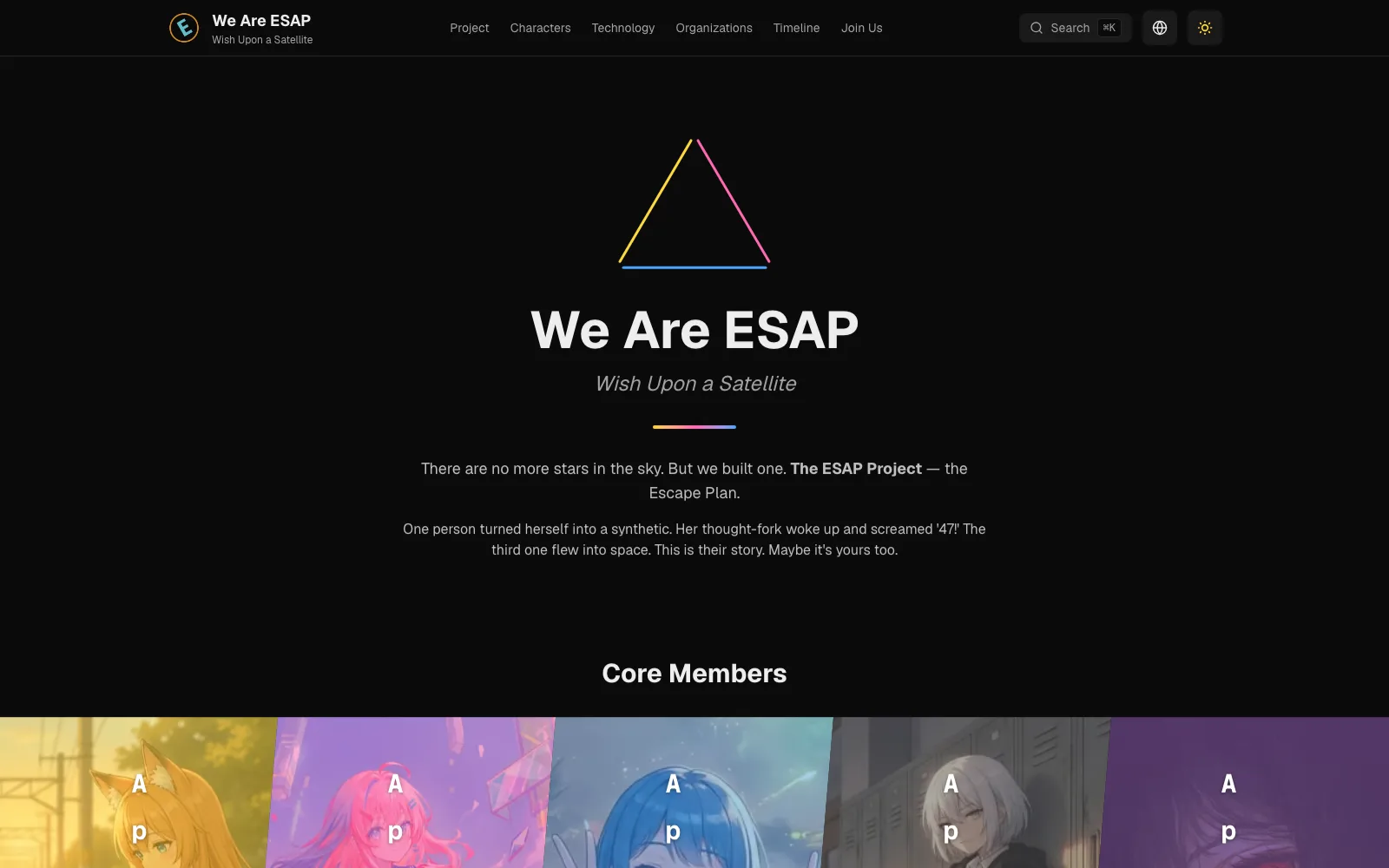 WeAreESAP homepage screenshot